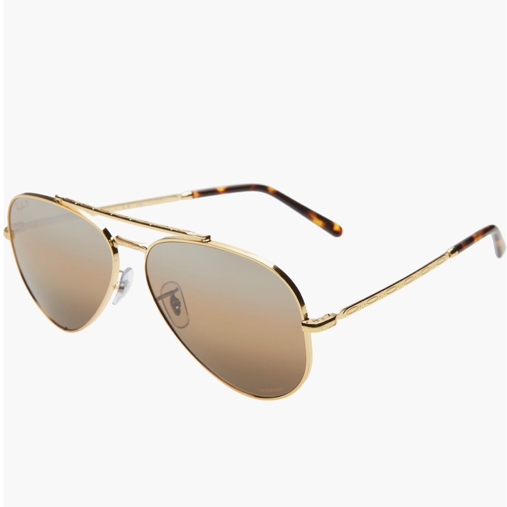 Ray-Ban Oversize Gold Aviator Sunglasses with Gradient Lenses